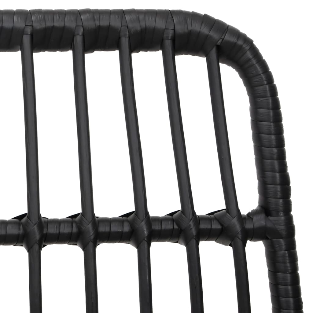 vidaXL Set mobilier de grădină, 5 piese, negru, poliratan