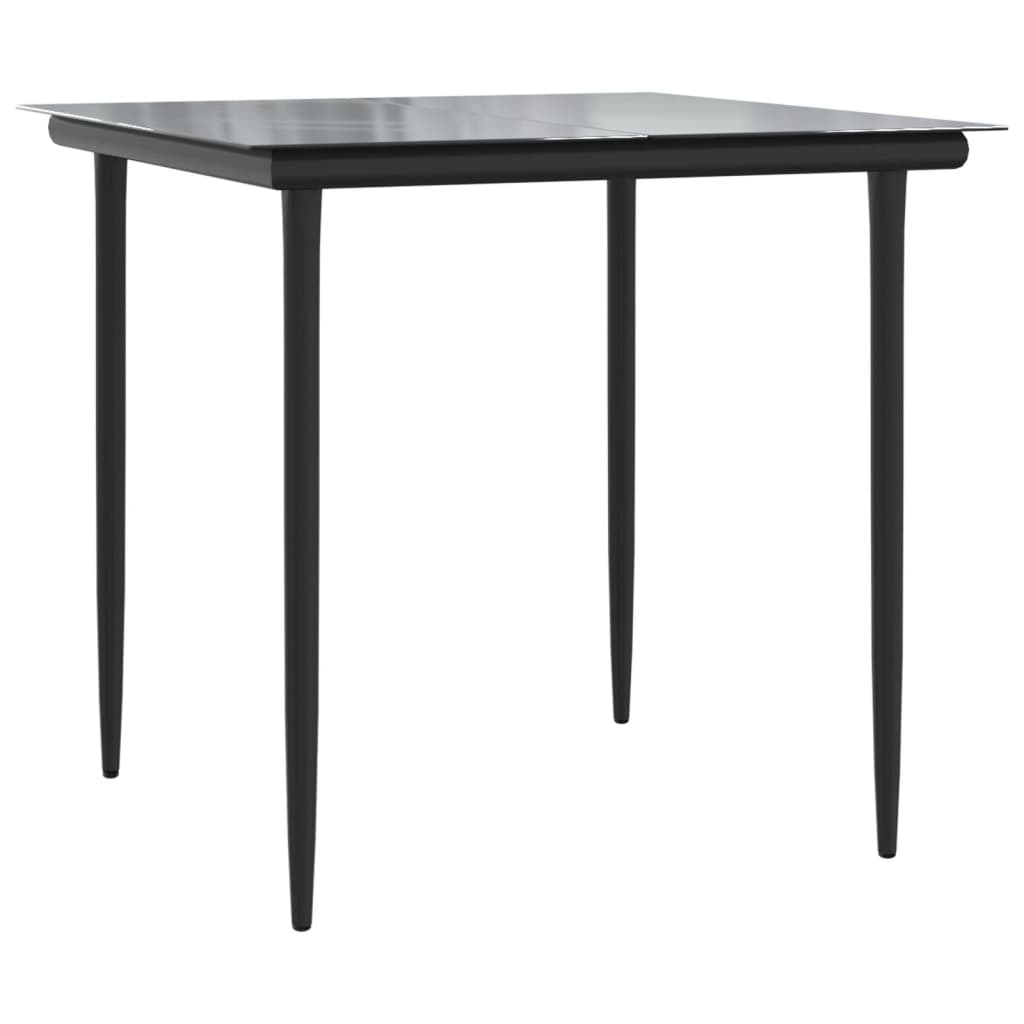 vidaXL Set mobilier de grădină, 5 piese, negru, poliratan
