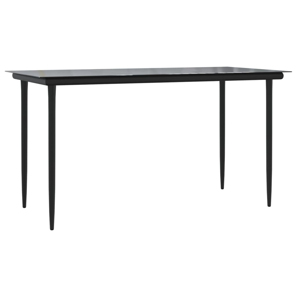 vidaXL Set mobilier de grădină, 5 piese, negru, poliratan