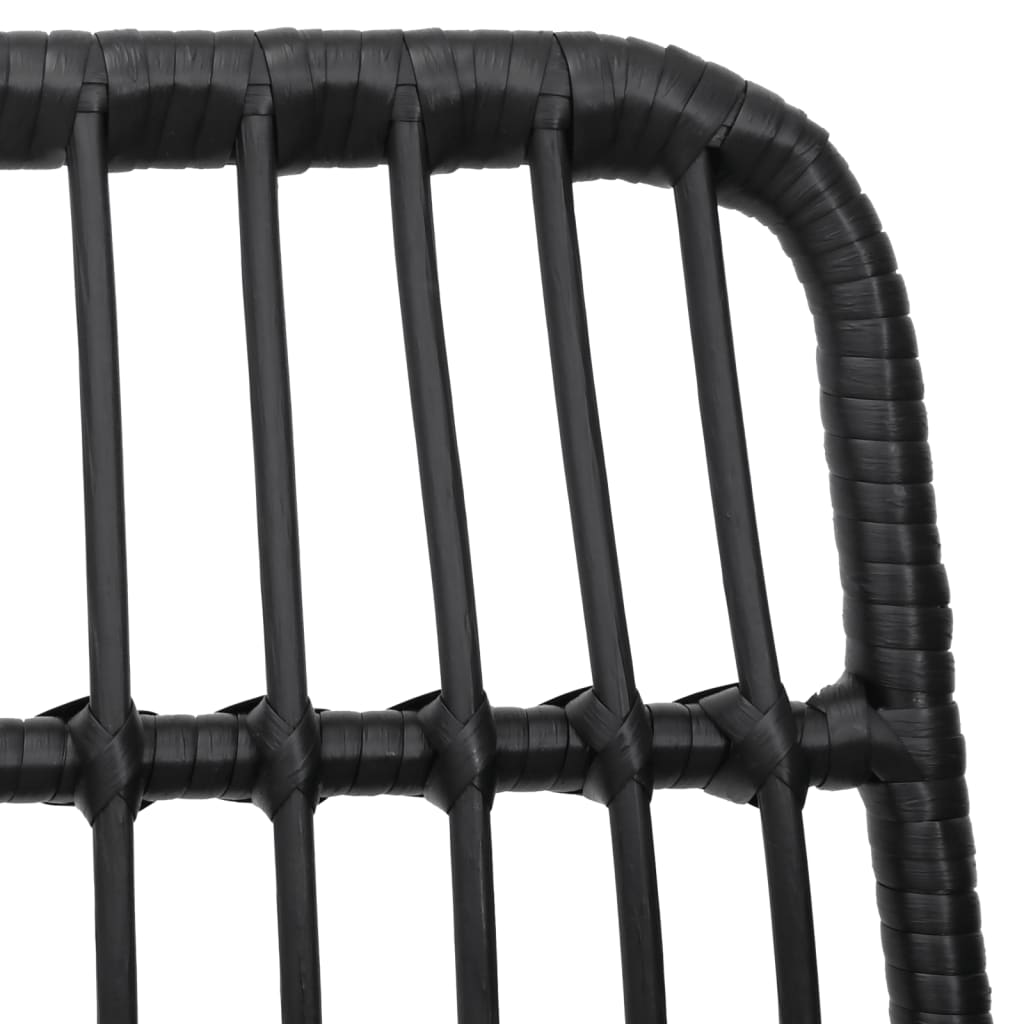 vidaXL Set mobilier de grădină, 7 piese, negru, poliratan