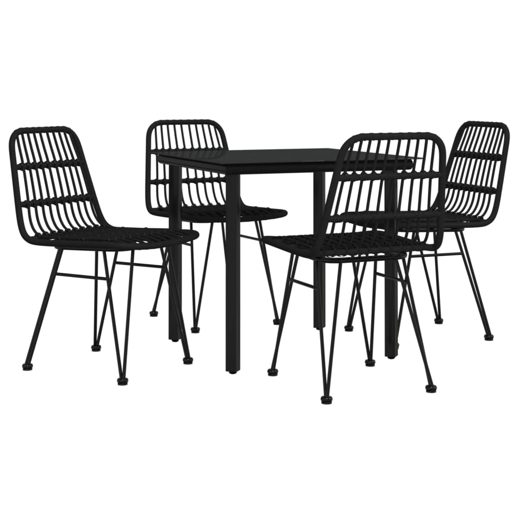 vidaXL Set mobilier de grădină, 5 piese, negru, poliratan vidaXL Set mobilier de grădină, 5 piese, negru, poliratan