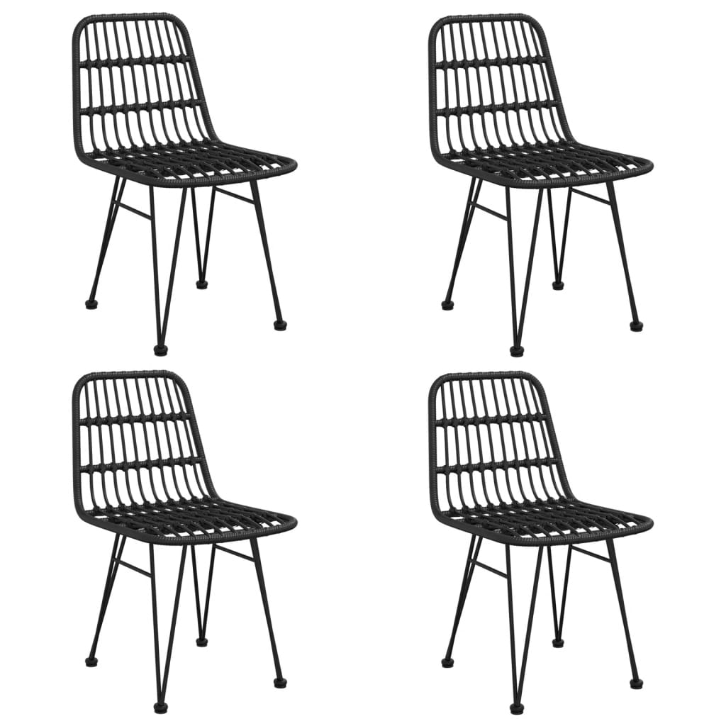 vidaXL Set mobilier de grădină, 5 piese, negru, poliratan