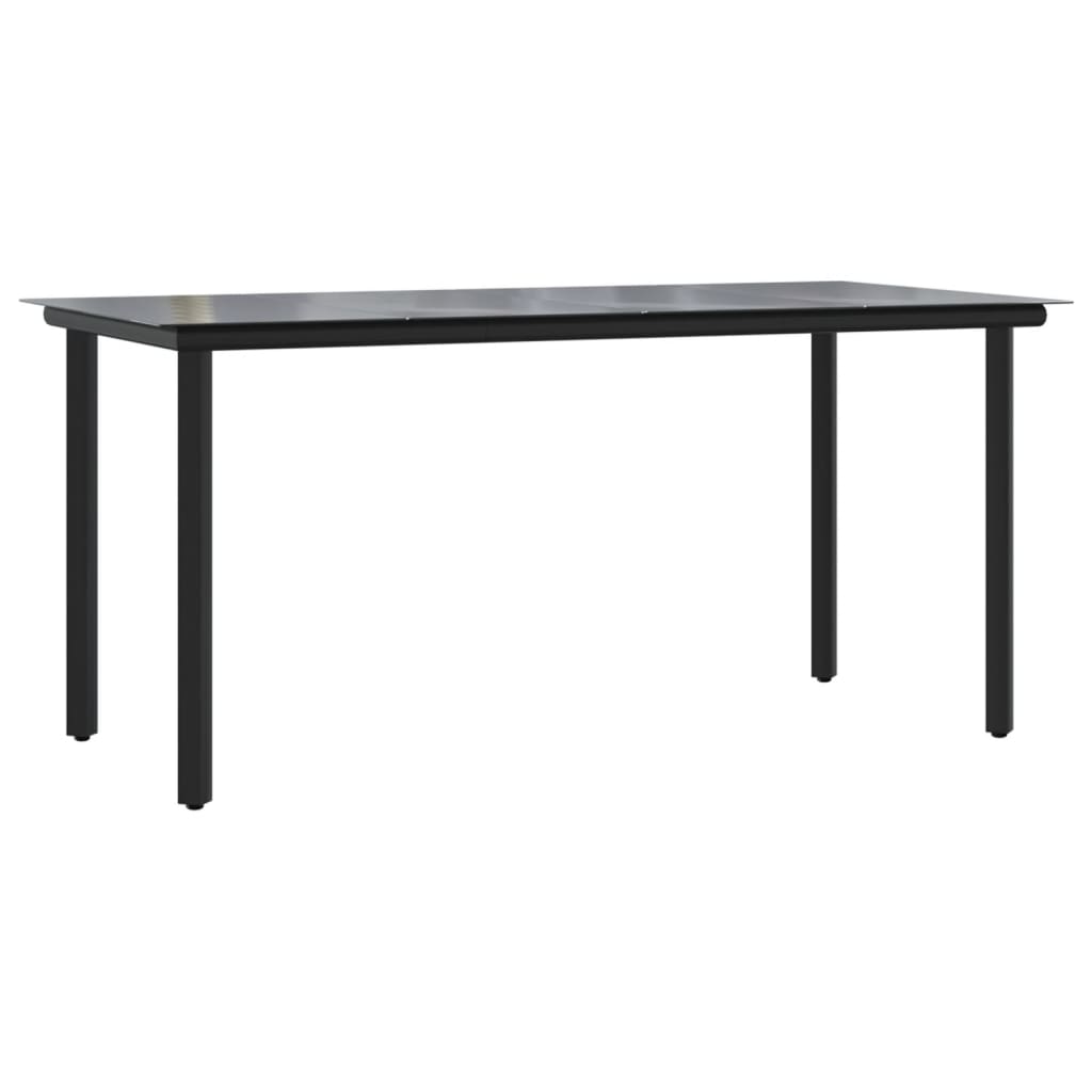 vidaXL Set mobilier de grădină, 5 piese, negru, poliratan