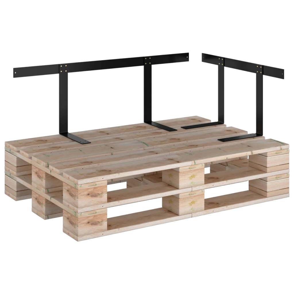 vidaXL Spătar pentru canapea din paleți, negru, 110 cm, fier vidaXL Spătar pentru canapea din paleți, negru, 110 cm, fier