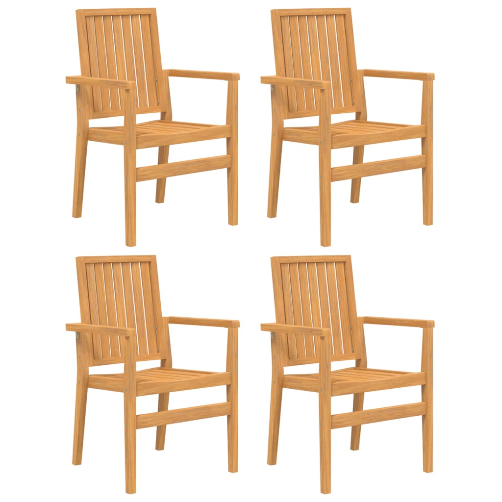 vidaXL Scaune grădină stivuibile 4 buc. 56,5x57,5x91 cm lemn masiv tec