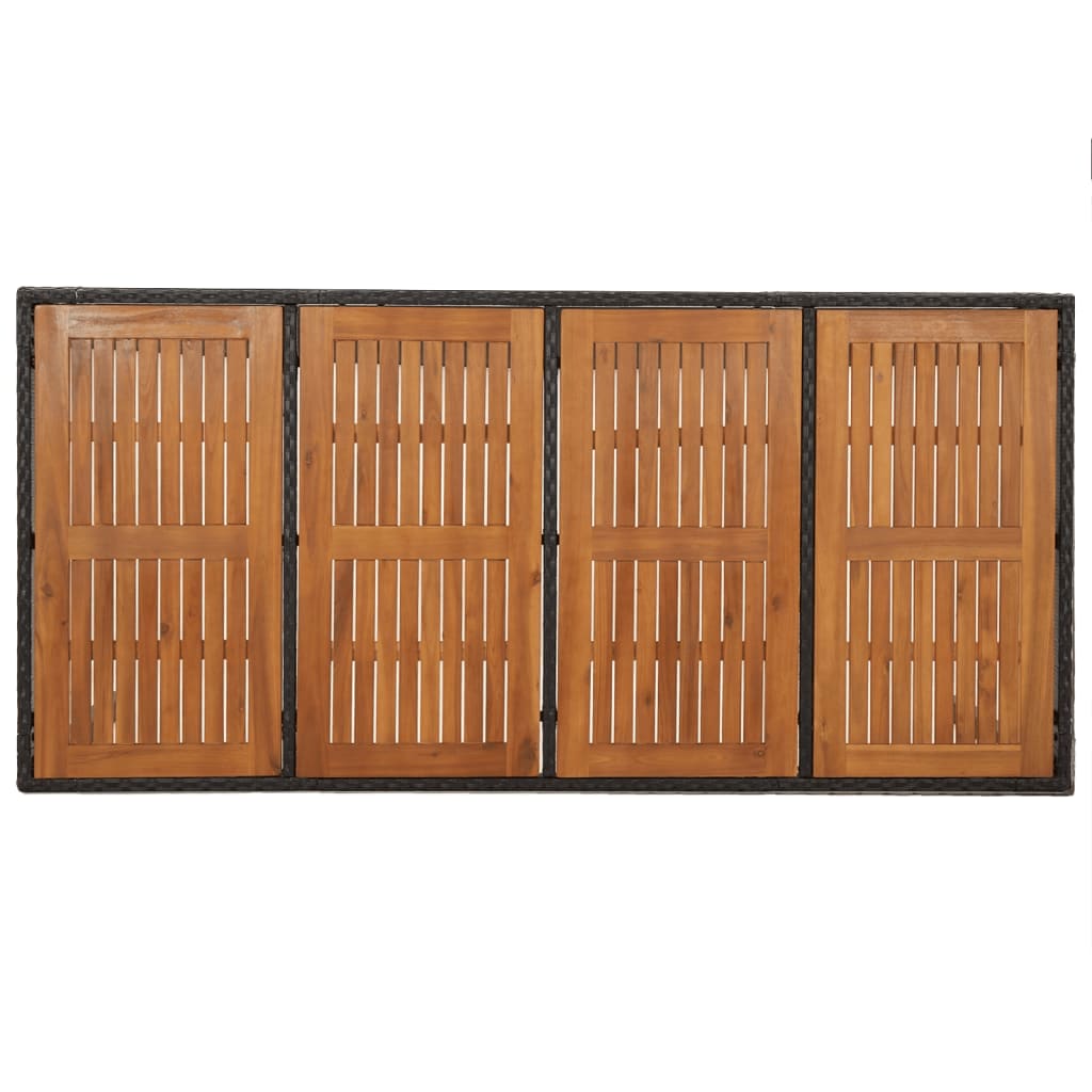 vidaXL Set mobilier de grădină cu perne, 9 piese, negru, poliratan vidaXL Set mobilier de grădină cu perne, 9 piese, negru, poliratan