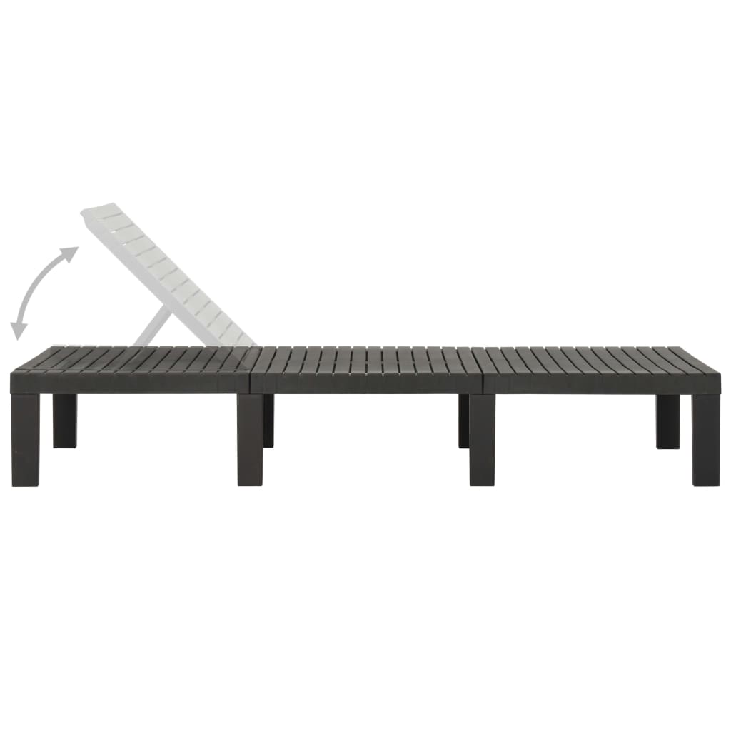 vidaXL Șezlong, antracit, plastic