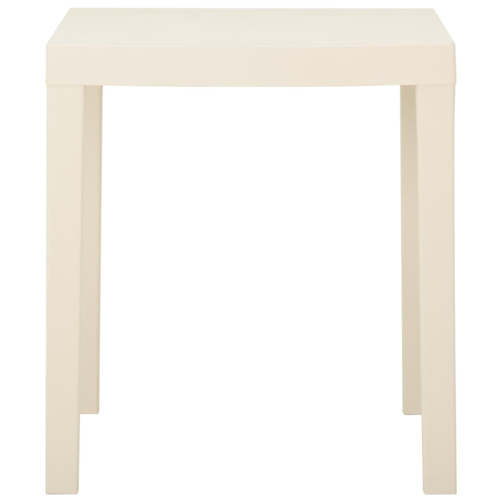 vidaXL Masă de grădină, alb, 79x65x72 cm, plastic