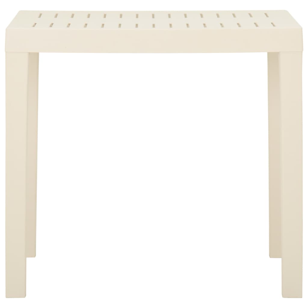 vidaXL Masă de grădină, alb, 79x65x72 cm, plastic