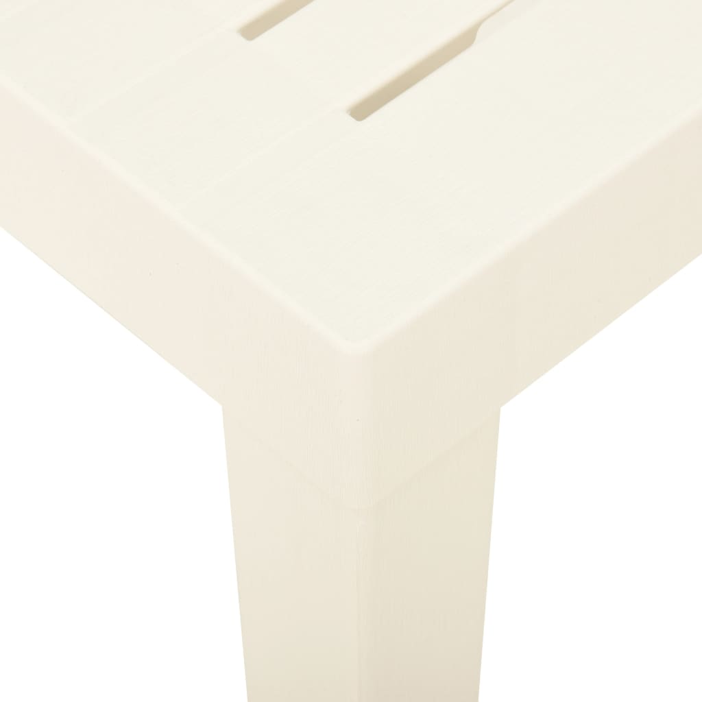 vidaXL Masă de grădină, alb, 79x65x72 cm, plastic