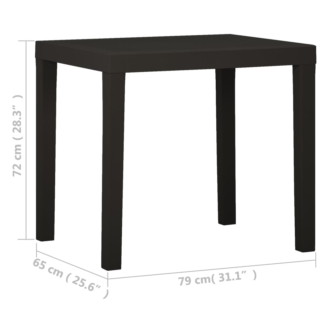 vidaXL Masă de grădină, antracit, 79x65x72 cm, plastic vidaXL Masă de grădină, antracit, 79x65x72 cm, plastic