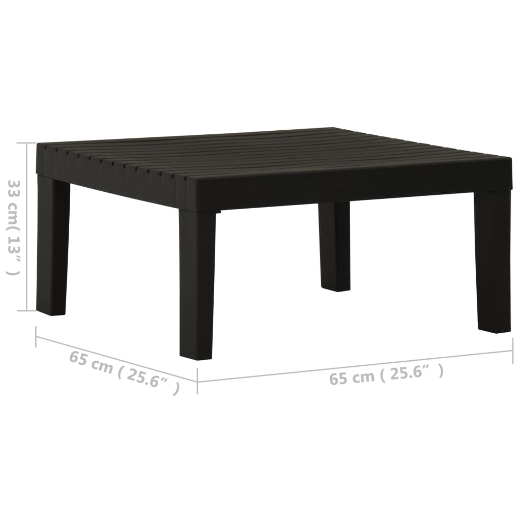 vidaXL Masă de grădină, gri, plastic