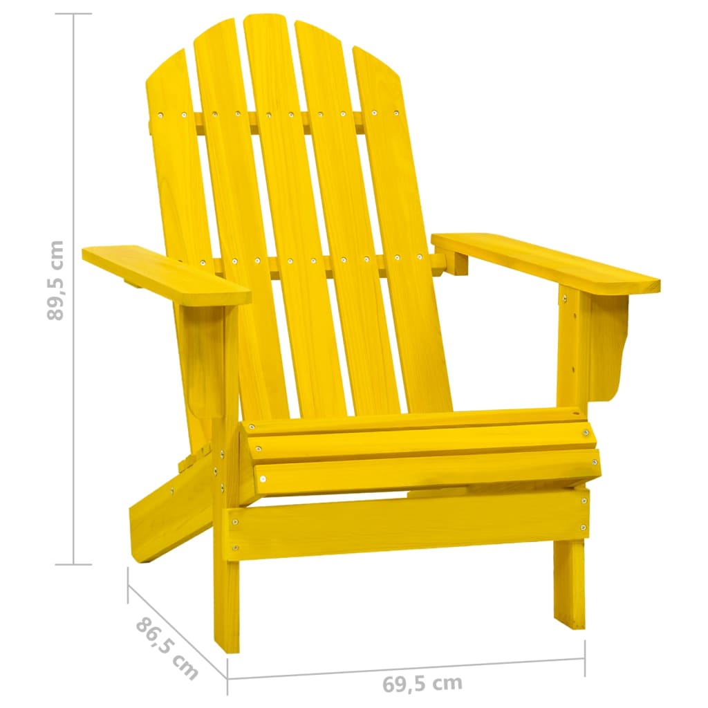vidaXL Scaun de grădină Adirondack, galben, lemn masiv de brad