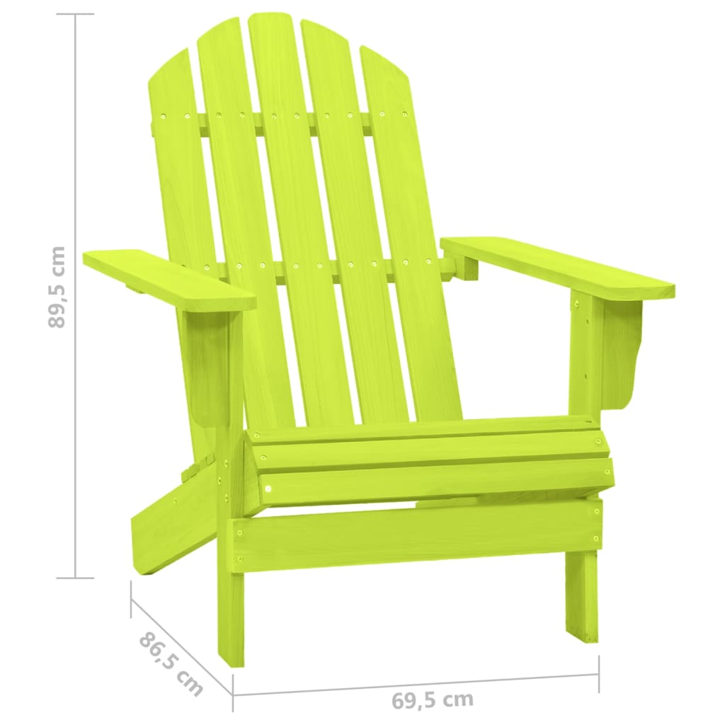 vidaXL Scaun de grădină Adirondack, verde, lemn masiv de brad