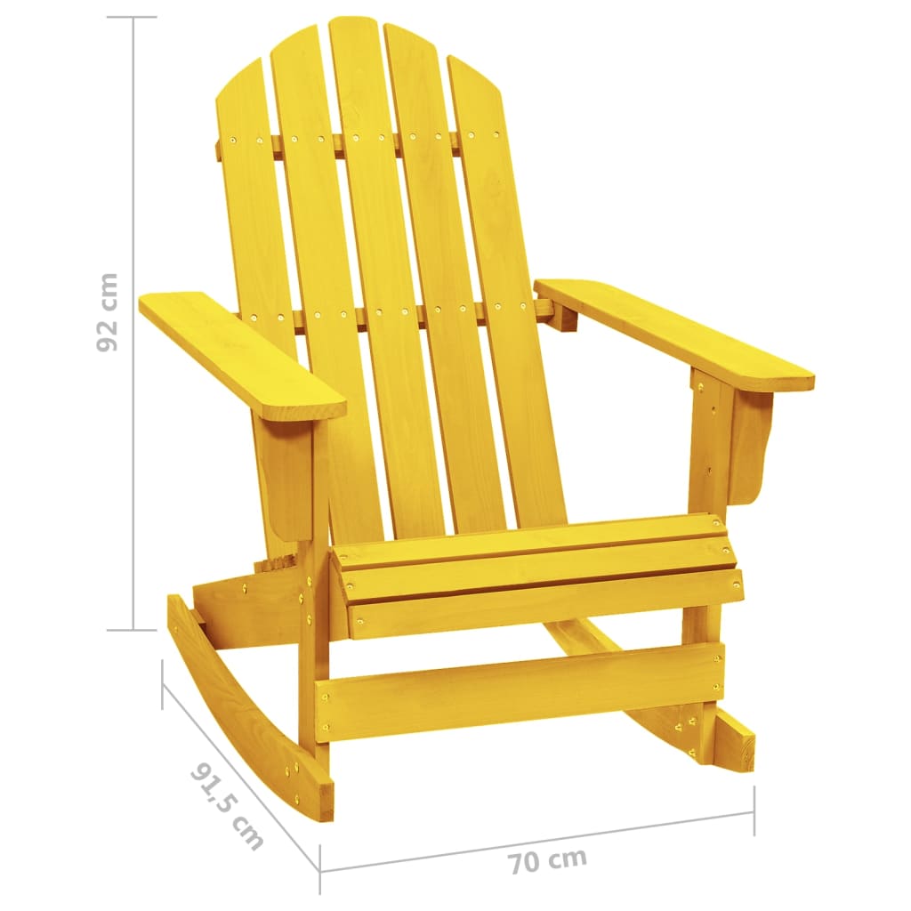 vidaXL Scaun balansoar de grădină Adirondack galben lemn masiv brad vidaXL Scaun balansoar de grădină Adirondack galben lemn masiv brad