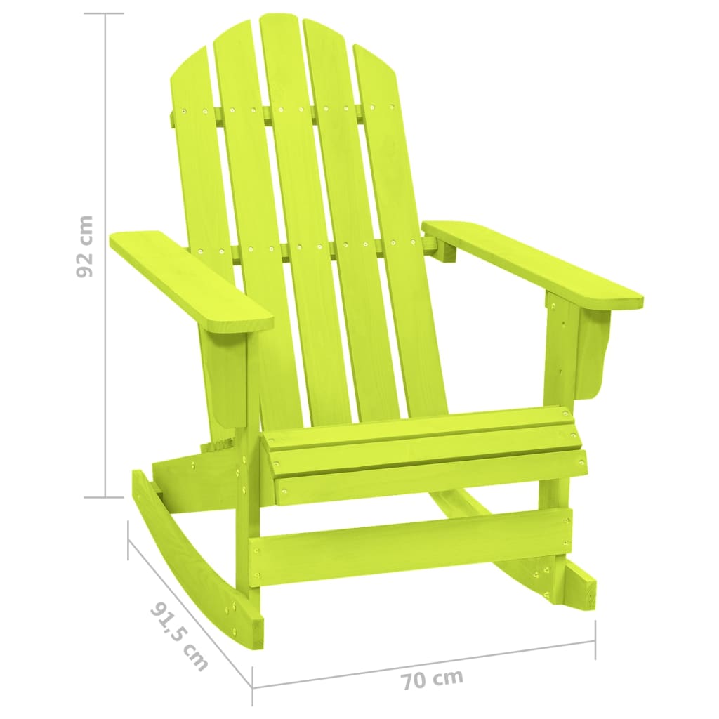 vidaXL Scaun balansoar de grădină Adirondack, verde, lemn masiv brad