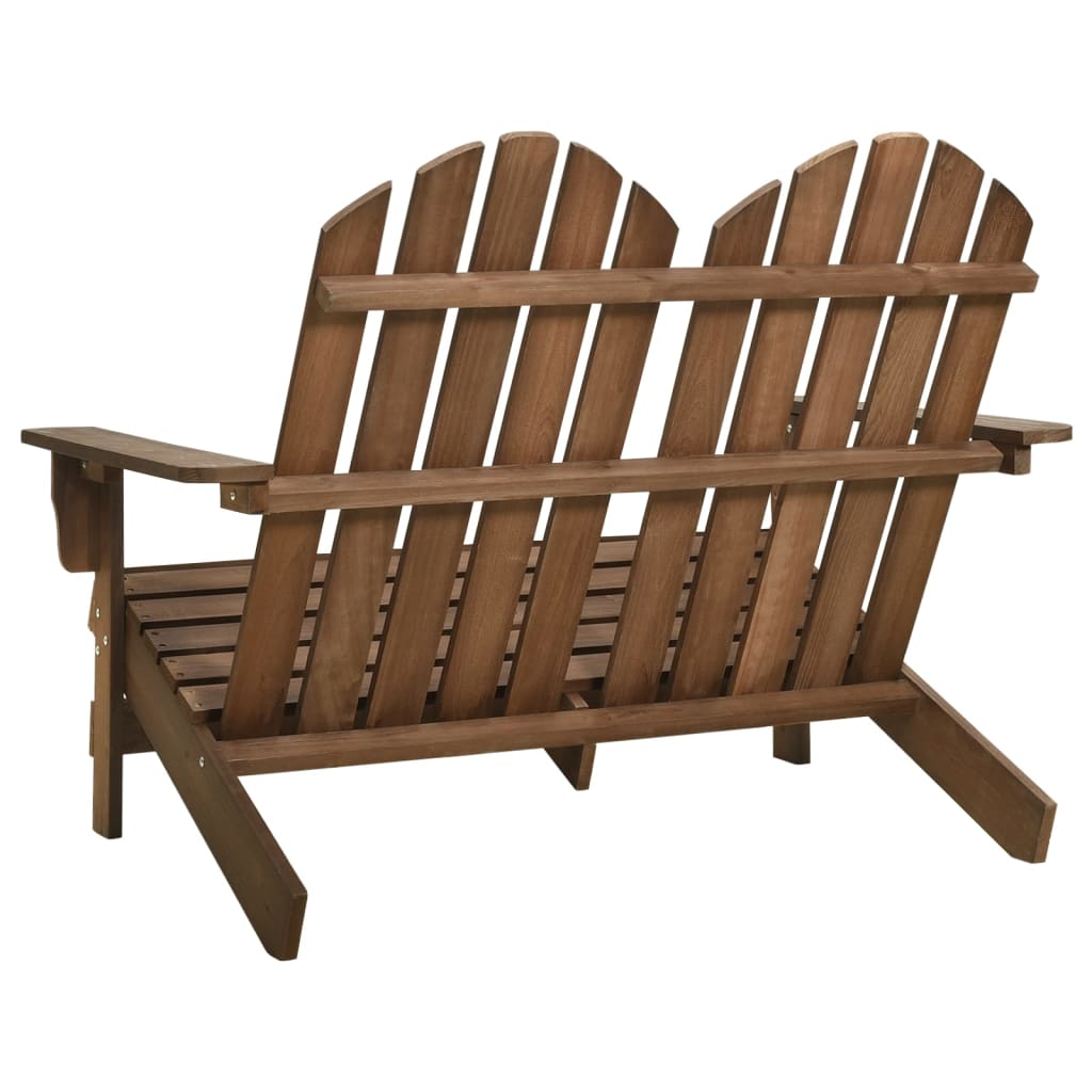 vidaXL Scaun de grădină Adirondack cu 2 locuri, maro, lemn de brad