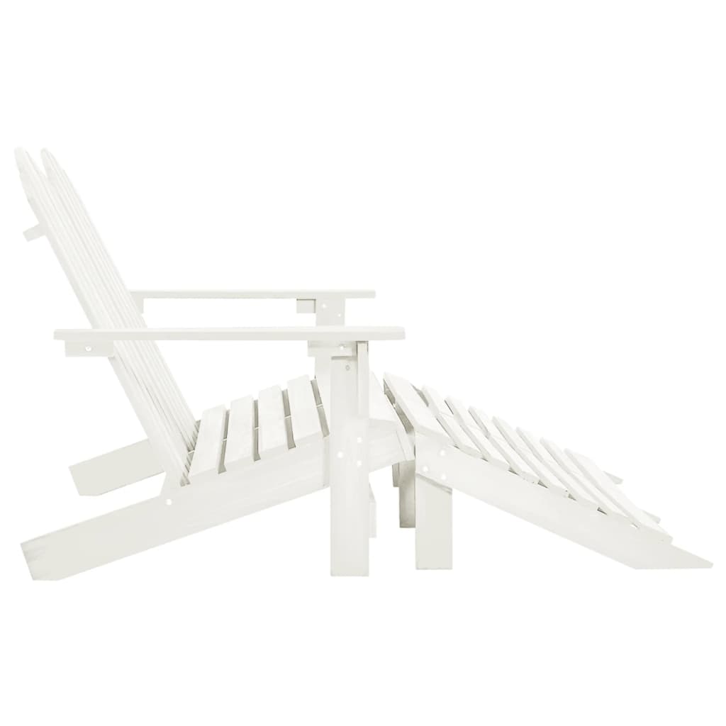 vidaXL Scaun grădină Adirondack cu 2 locuri & otoman alb, lemn de brad vidaXL Scaun grădină Adirondack cu 2 locuri & otoman alb, lemn de brad