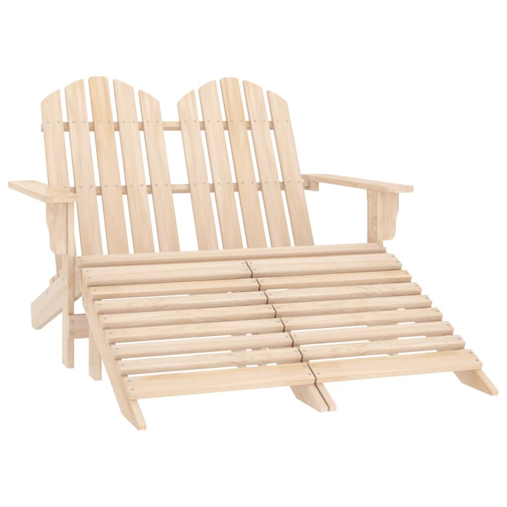 vidaXL Scaun de grădină Adirondack cu 2 locuri & otoman, lemn de brad