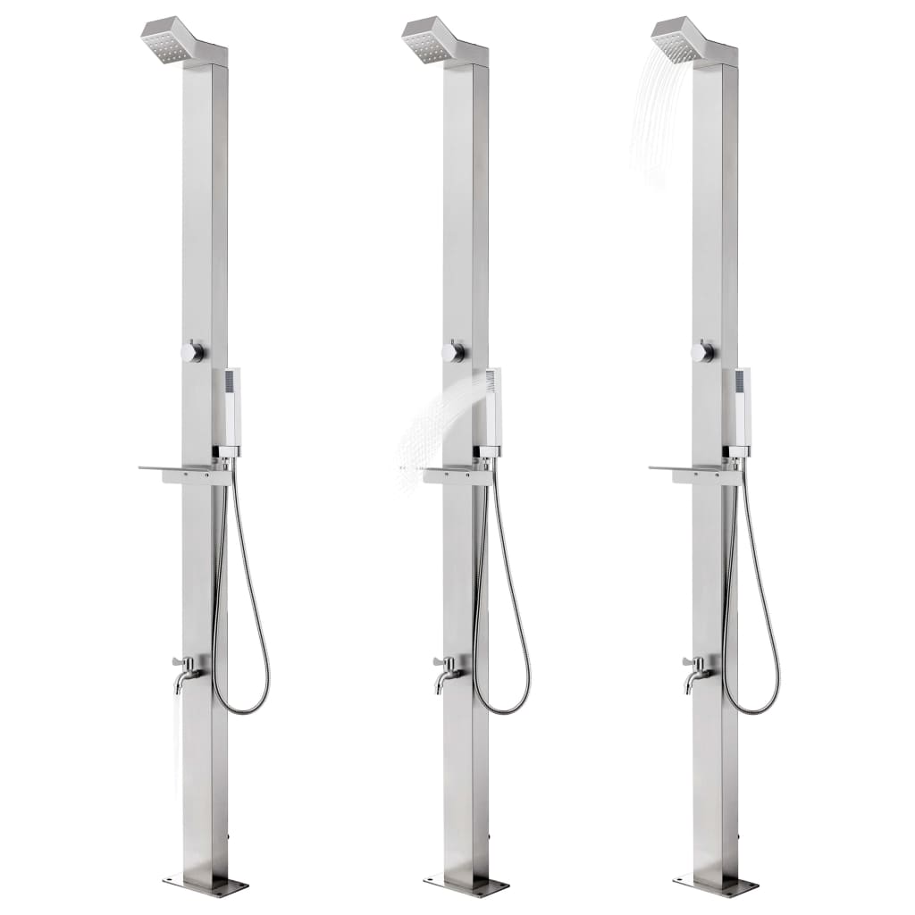 vidaXL Duș pentru grădină, 220 cm, oțel inoxidabil vidaXL Duș pentru grădină, 220 cm, oțel inoxidabil