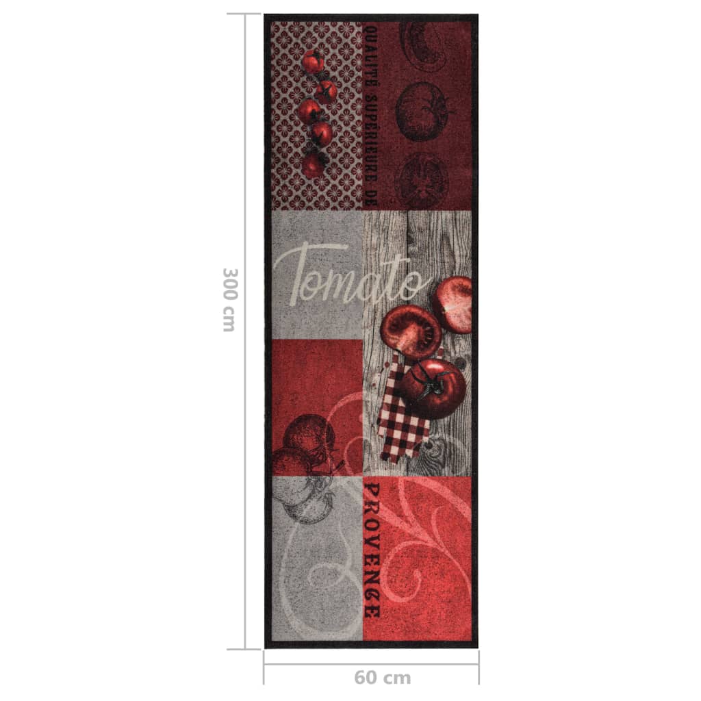 vidaXL Covoraș de bucătărie lavabil, tomate, 60 x 300 cm