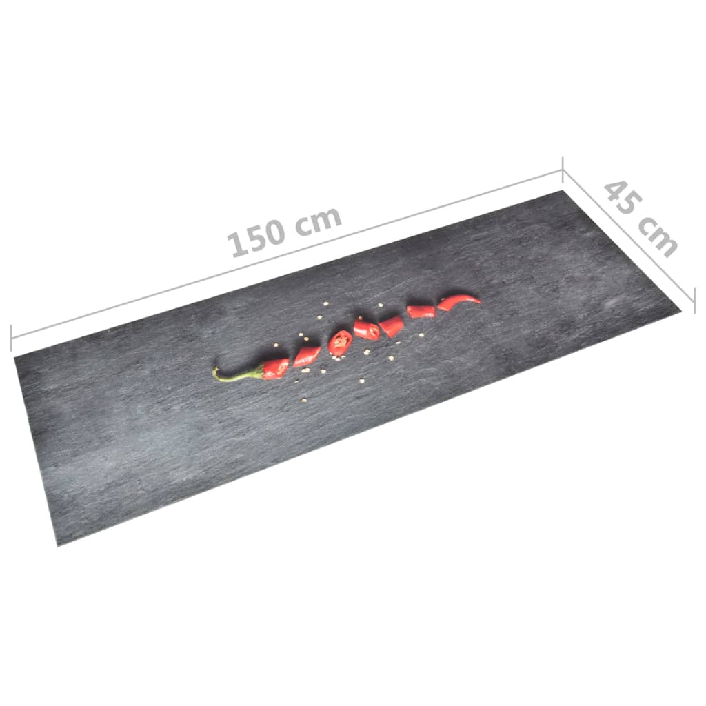 vidaXL Covoraș de bucătărie lavabil, 45x150 cm, model ardei vidaXL Covoraș de bucătărie lavabil, 45x150 cm, model ardei