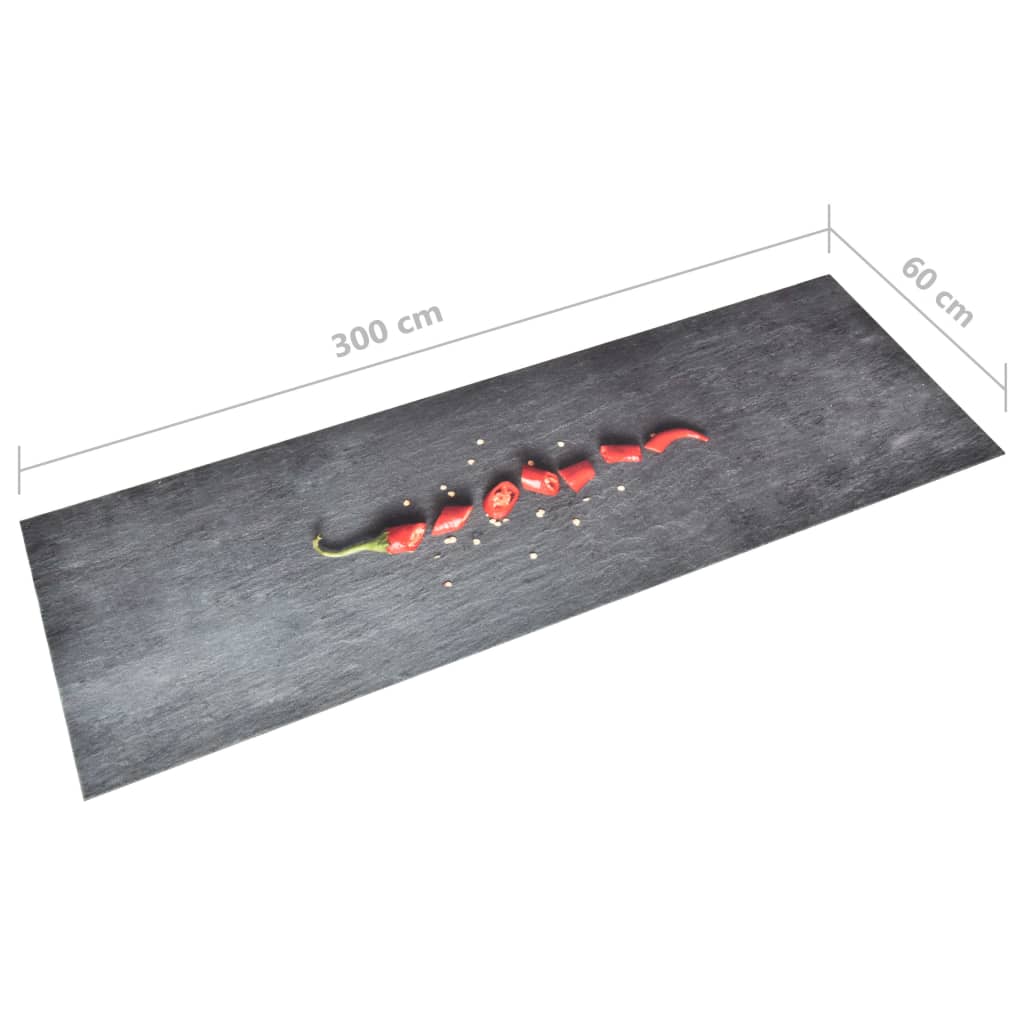vidaXL Covoraș bucătărie, lavabil, imprimeu ardei, 60x300 cm vidaXL Covoraș bucătărie, lavabil, imprimeu ardei, 60x300 cm