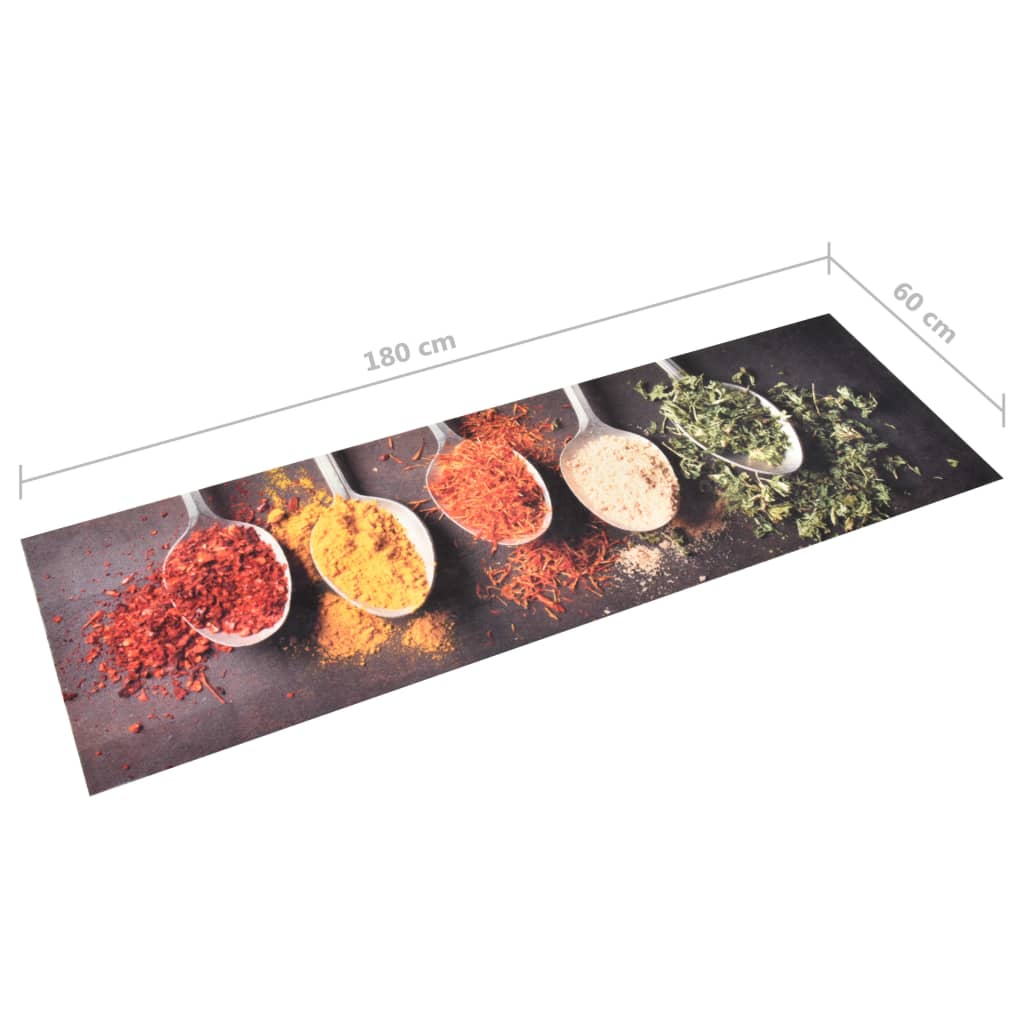 vidaXL Covoraș de bucătărie, lavabil, 60 x 180 cm, model linguri vidaXL Covoraș de bucătărie, lavabil, 60 x 180 cm, model linguri
