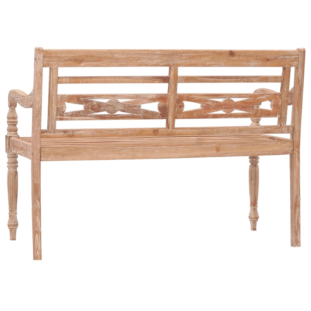 vidaXL Bancă Batavia, aspect văruit alb, 120 cm, lemn masiv de tec vidaXL Bancă Batavia, aspect văruit alb, 120 cm, lemn masiv de tec