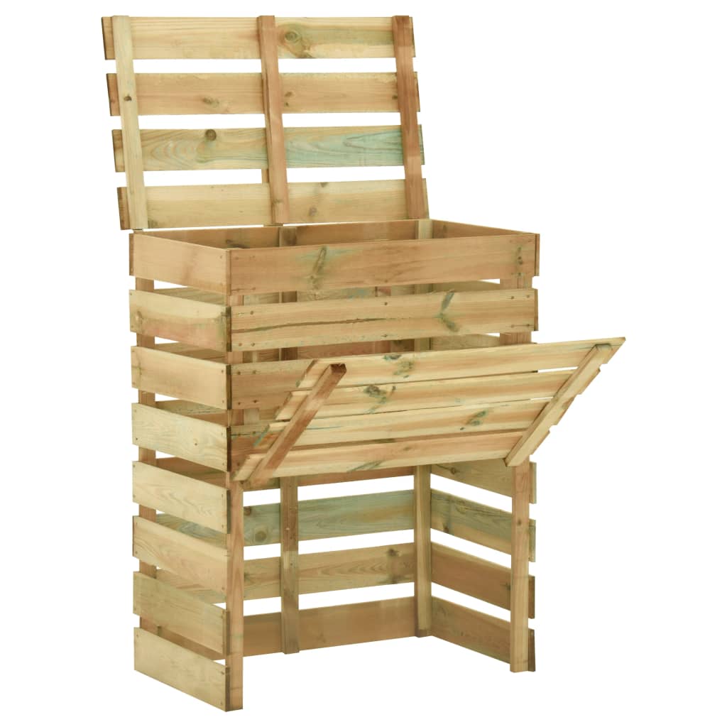 vidaXL Compostor de grădină din șipci, 80x50x100 cm, lemn pin tratat vidaXL Compostor de grădină din șipci, 80x50x100 cm, lemn pin tratat