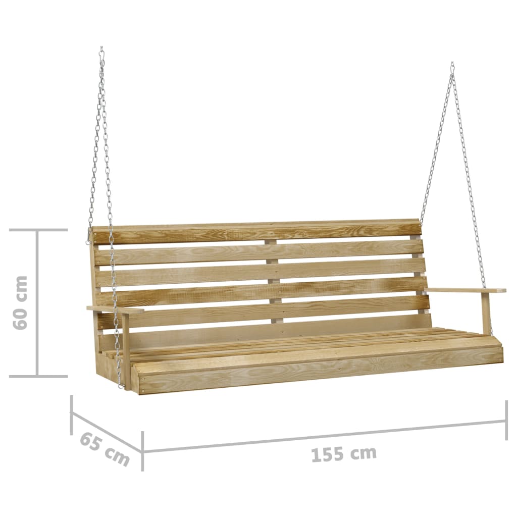 vidaXL Bancă balansoar, 155x65x60 cm, lemn tratat de pin vidaXL Bancă balansoar, 155x65x60 cm, lemn tratat de pin