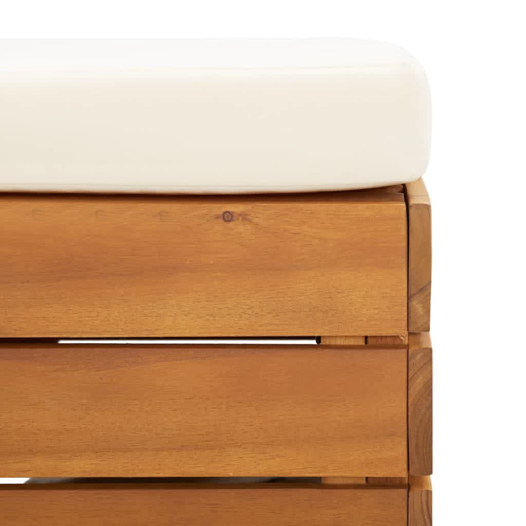 vidaXL Set masă de grădină&suport picioare cu pernă, lemn masiv acacia