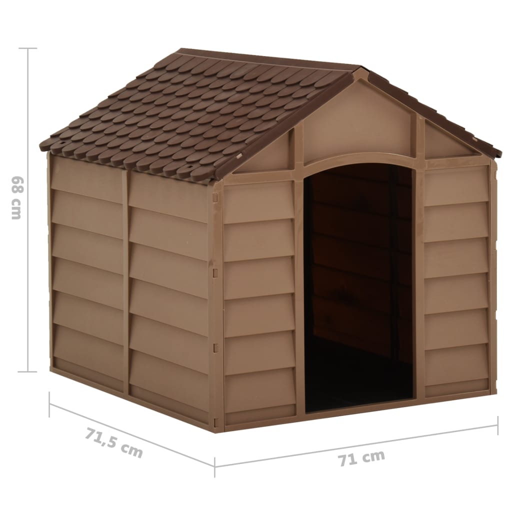 vidaXL Cușcă de câini, maro, 71x71,5x68 cm, PP vidaXL Cușcă de câini, maro, 71x71,5x68 cm, PP