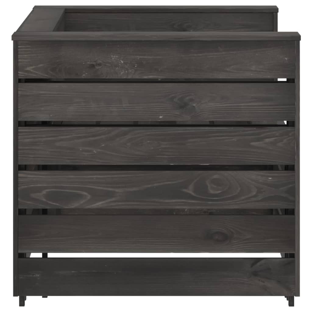 vidaXL Set mobilier de grădină paleți, 2 piese, gri, lemn pin tratat vidaXL Set mobilier de grădină paleți, 2 piese, gri, lemn pin tratat