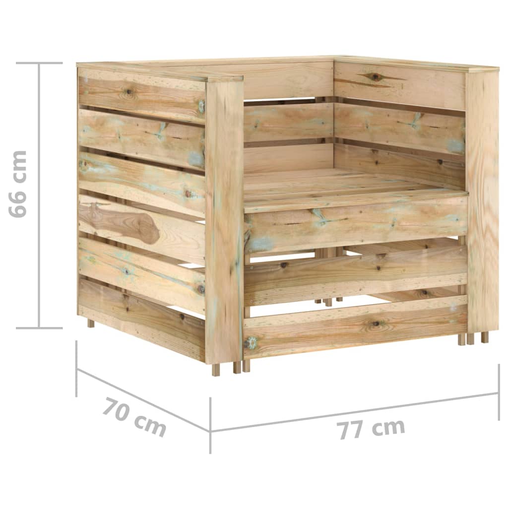 vidaXL Set mobilier de grădină paleți, 2 piese, lemn pin tratat vidaXL Set mobilier de grădină paleți, 2 piese, lemn pin tratat