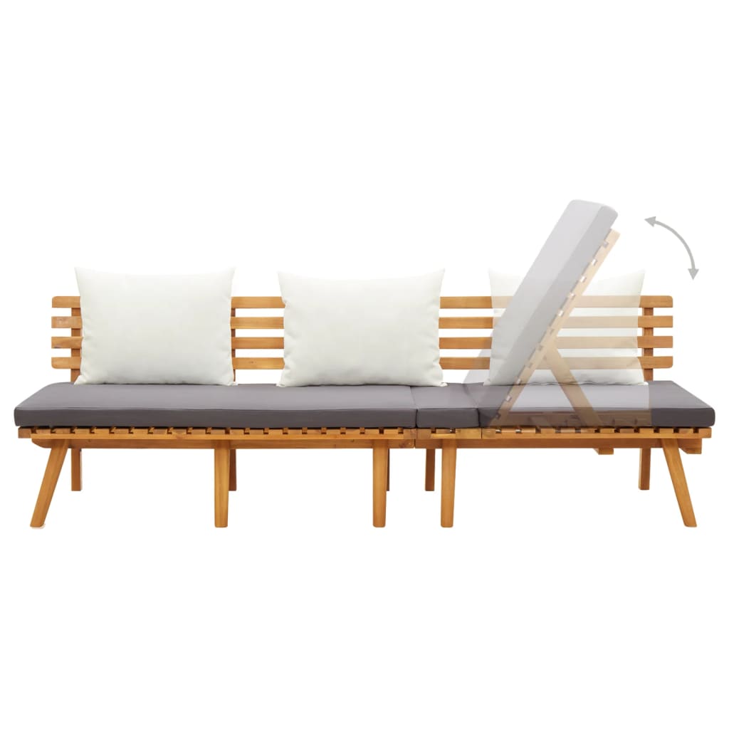 vidaXL Pat de zi de grădină, 200x65 cm, lemn masiv de acacia