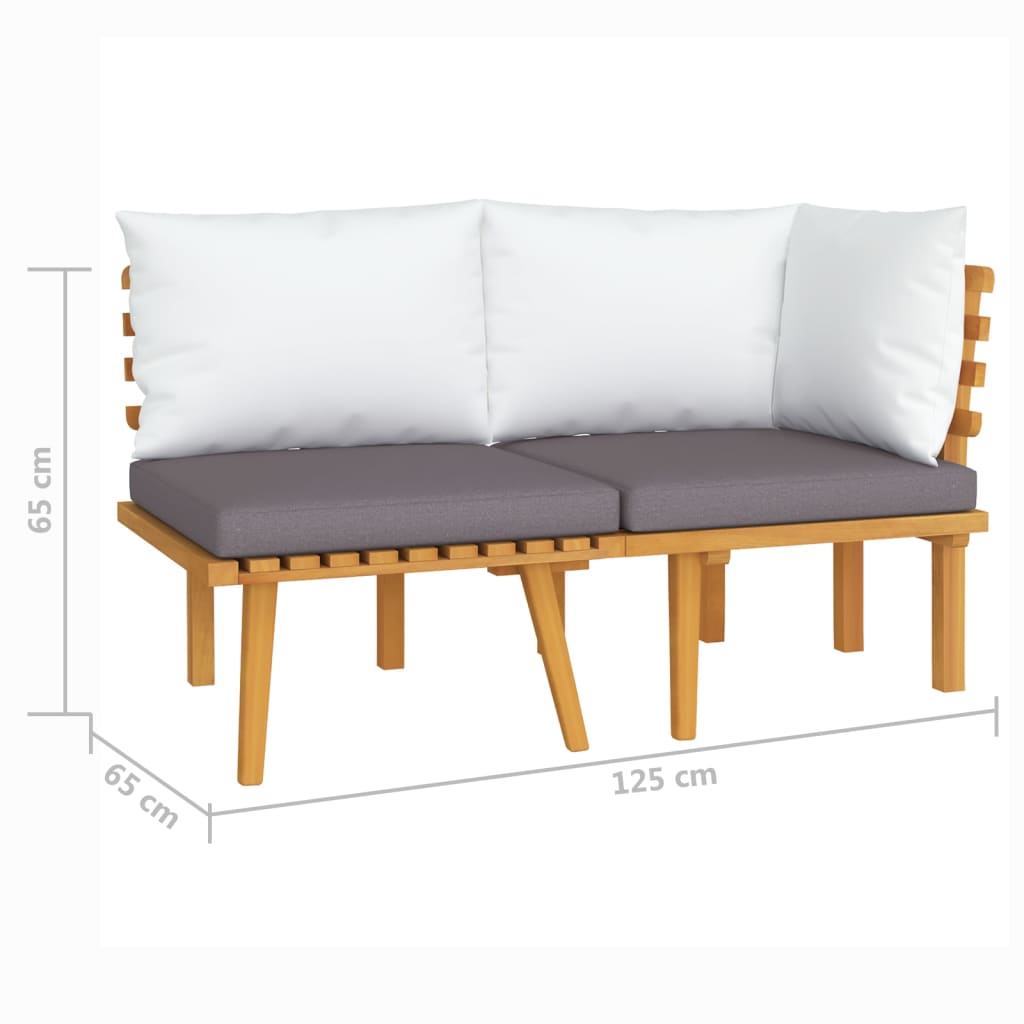 vidaXL Set mobilier de grădină cu perne, 2 piese, lemn masiv de acacia vidaXL Set mobilier de grădină cu perne, 2 piese, lemn masiv de acacia