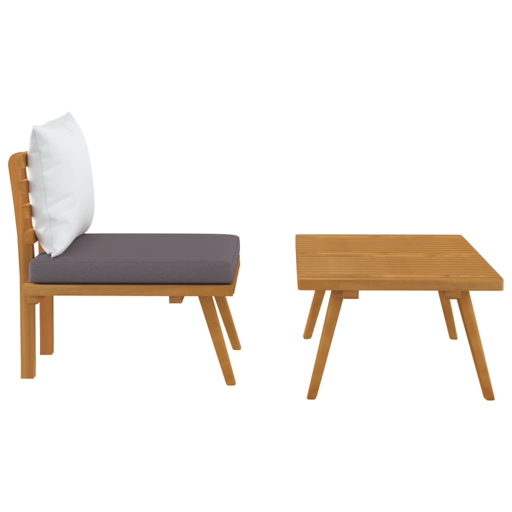 vidaXL Set mobilier de grădină cu perne, 2 piese, lemn masiv de acacia vidaXL Set mobilier de grădină cu perne, 2 piese, lemn masiv de acacia