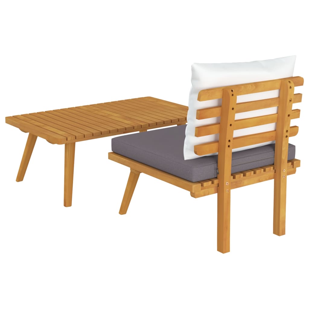 vidaXL Set mobilier de grădină cu perne, 2 piese, lemn masiv de acacia vidaXL Set mobilier de grădină cu perne, 2 piese, lemn masiv de acacia