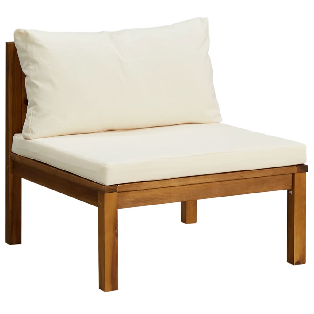 vidaXL Set canapea grădină perne alb crem, 2 piese, lemn masiv acacia vidaXL Set canapea grădină perne alb crem, 2 piese, lemn masiv acacia
