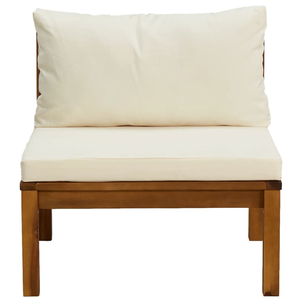 vidaXL Set canapea grădină perne alb crem, 2 piese, lemn masiv acacia vidaXL Set canapea grădină perne alb crem, 2 piese, lemn masiv acacia