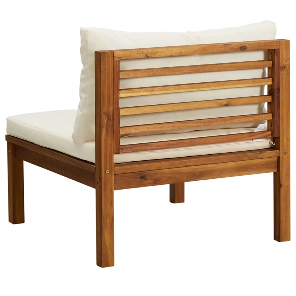 vidaXL Set canapea grădină perne alb crem, 2 piese, lemn masiv acacia vidaXL Set canapea grădină perne alb crem, 2 piese, lemn masiv acacia