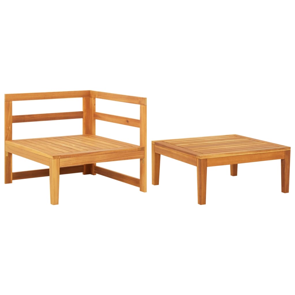 vidaXL Set mobilier grădină cu perne gri închis, 2 piese, lemn acacia