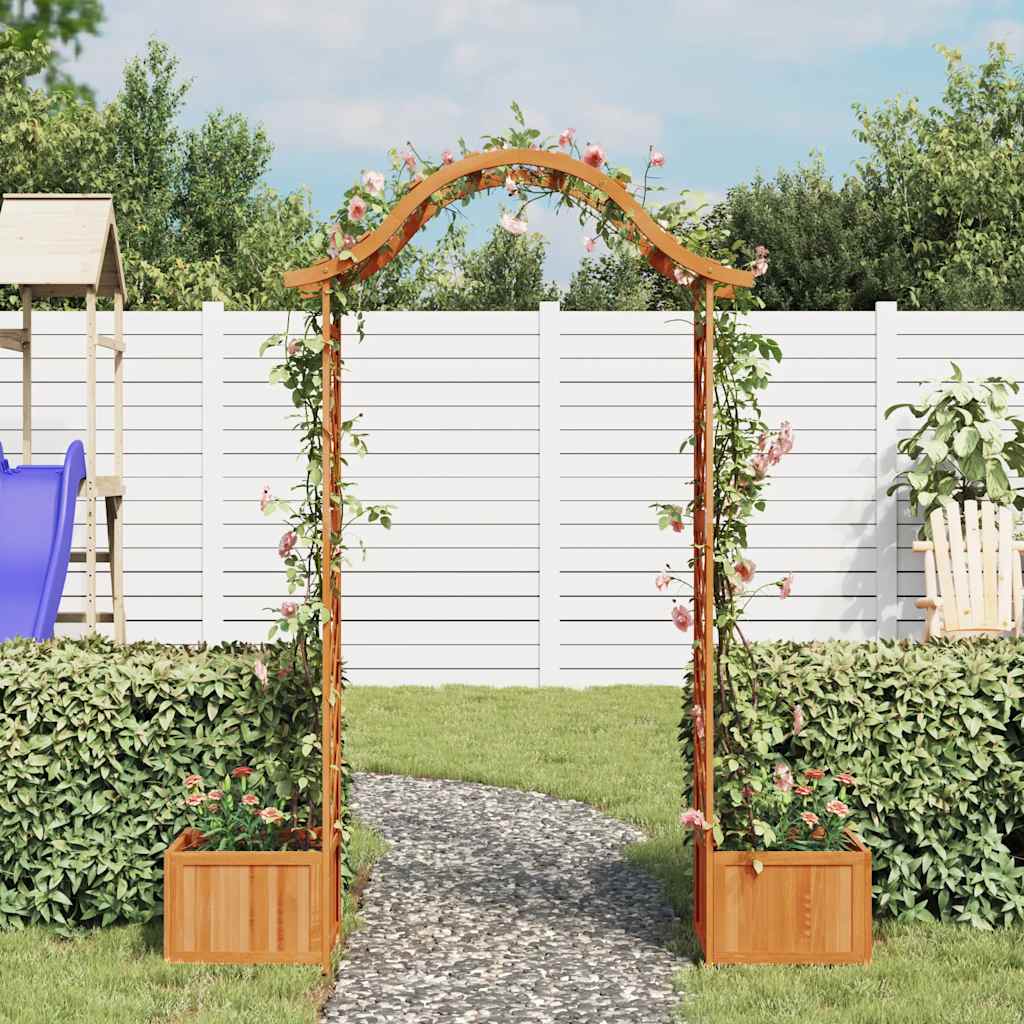 vidaXL Pergolă de grădină cu jardinieră, lemn masiv de brad vidaXL Pergolă de grădină cu jardinieră, lemn masiv de brad