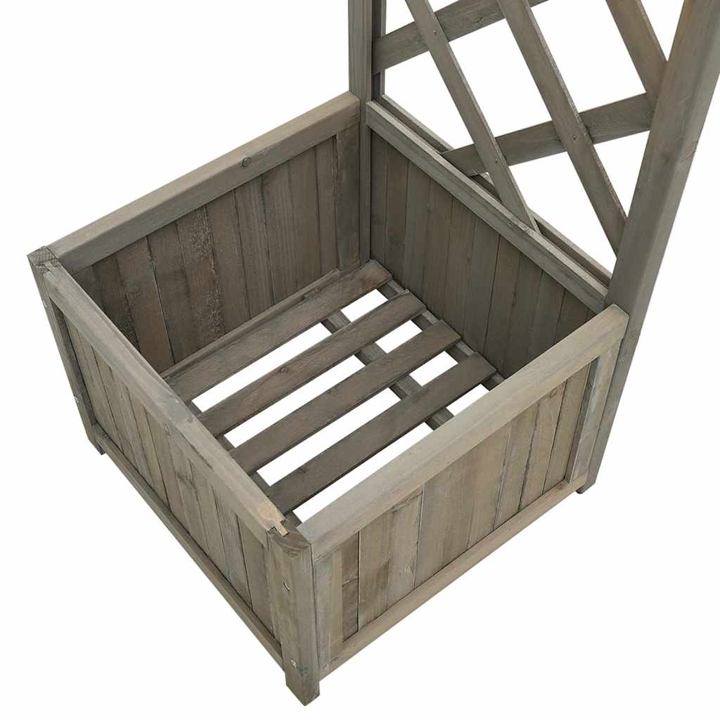 vidaXL Pergolă de grădină cu jardinieră, gri, lemn masiv de brad vidaXL Pergolă de grădină cu jardinieră, gri, lemn masiv de brad