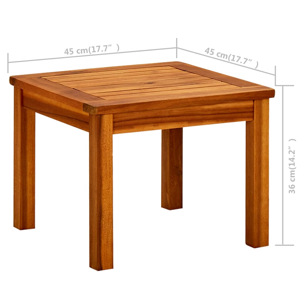 vidaXL Măsuță de cafea de grădină, 45x45x36 cm, lemn masiv acacia vidaXL Măsuță de cafea de grădină, 45x45x36 cm, lemn masiv acacia