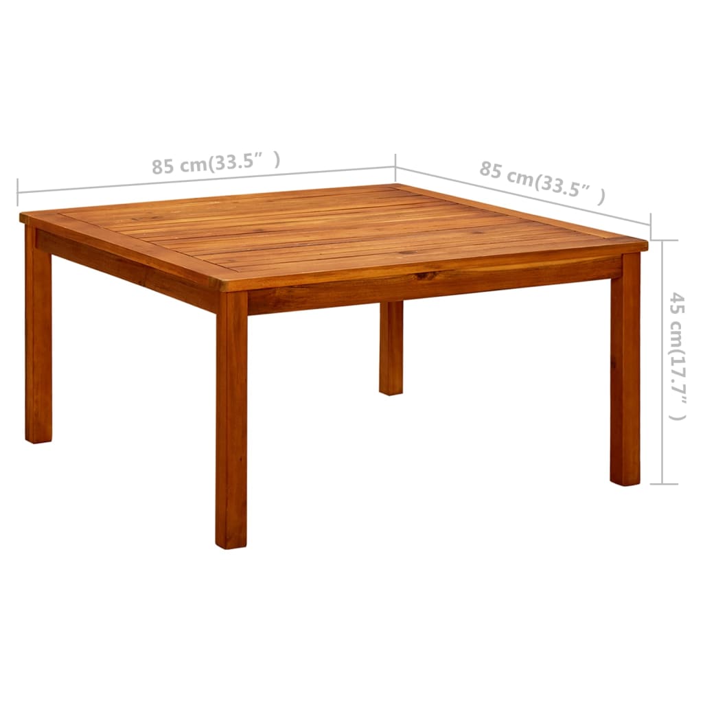 vidaXL Măsuță de cafea de grădină, 85x85x45 cm, lemn masiv acacia vidaXL Măsuță de cafea de grădină, 85x85x45 cm, lemn masiv acacia