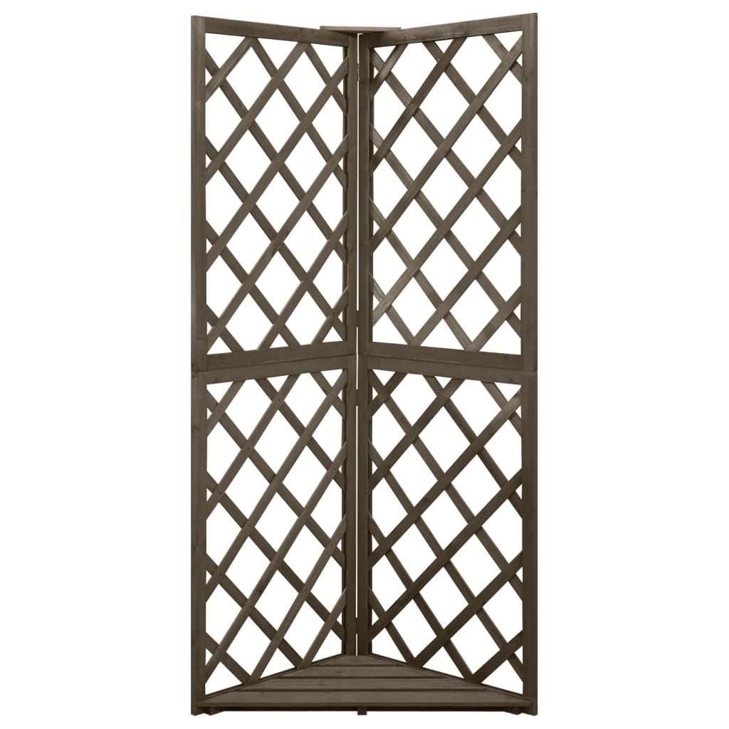 vidaXL Spalier de colț, gri, 50x50x145 cm, lemn masiv brad vidaXL Spalier de colț, gri, 50x50x145 cm, lemn masiv brad