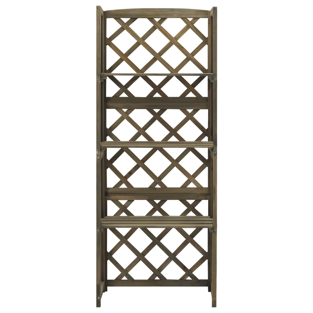 vidaXL Spalier cu rafturi, gri, 55x30x140 cm, lemn masiv brad vidaXL Spalier cu rafturi, gri, 55x30x140 cm, lemn masiv brad
