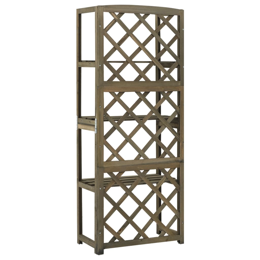 vidaXL Spalier cu rafturi, gri, 55x30x140 cm, lemn masiv brad vidaXL Spalier cu rafturi, gri, 55x30x140 cm, lemn masiv brad